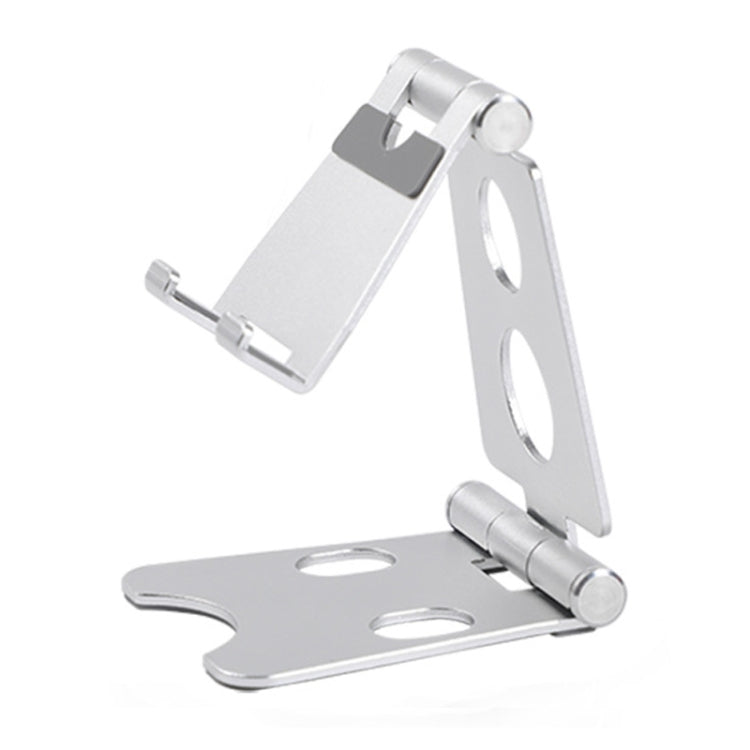 ROOSTAND R2 Aluminum Alloy Mobile Desktop Tablet Bracket Double Folding Lazy Artifact, Size: 6.4x7x9cm(Silver) - Desktop Holder by PMC Jewellery | Online Shopping South Africa | PMC Jewellery