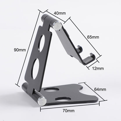 ROOSTAND R2 Aluminum Alloy Mobile Desktop Tablet Bracket Double Folding Lazy Artifact, Size: 6.4x7x9cm(Silver) - Desktop Holder by PMC Jewellery | Online Shopping South Africa | PMC Jewellery