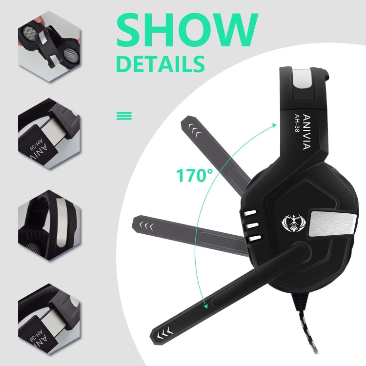 SADES AH-38 3.5mm Plug Wire-controlled E-sports Gaming Headset with Retractable Microphone, Cable Length: 2m(Black Silver) - free shipping - PMC TechLife - Order now!