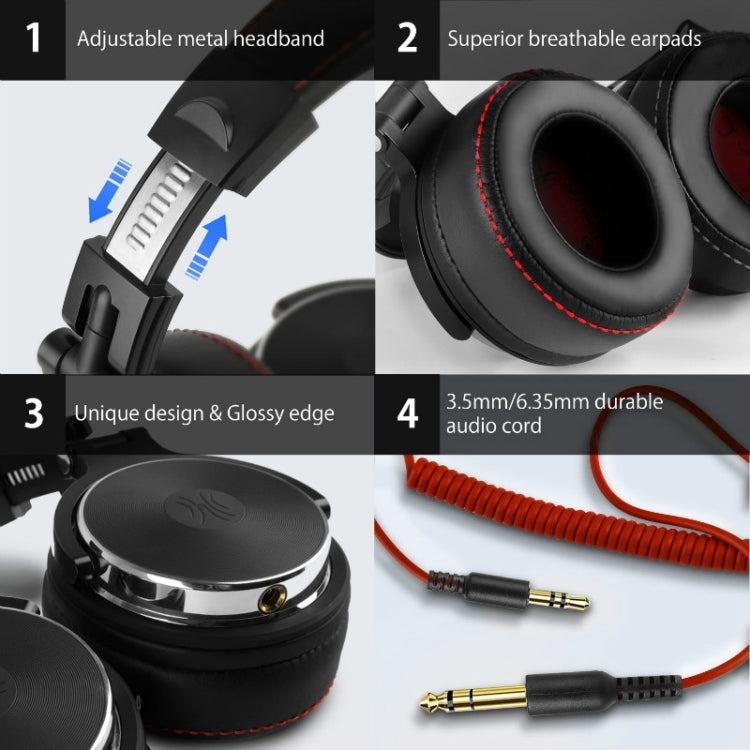OneOdio Pro-50 Tri-band Balanced Head-mounted HIFI Wired Headset(Black) - Multimedia Headset by OneOdio | Online Shopping South Africa | PMC TechLife | Buy Now Pay Later Mobicred