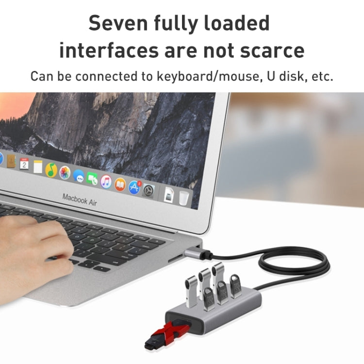 8108 7 Ports USB 3.0 to USB 3.0 HUB, Cable Length: 80cm - USB 3.0 HUB by PMC TechLife | Online Shopping South Africa | PMC TechLife
