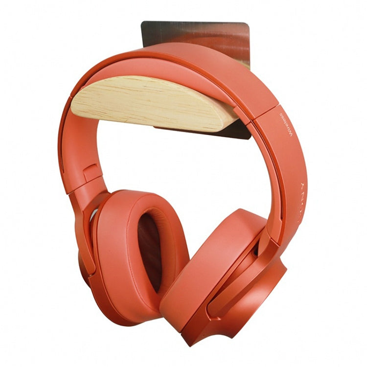 Square Stainless Steel Patch + Solid Wood Wall-mounted Headset Holder - Anti-lost & Holder by PMC Jewellery | Online Shopping South Africa | PMC Jewellery