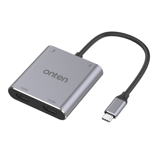 Onten 9175K 4 in 1 USB-C / Type-C to Dual HDMI + USB 3.0 + PD3.0 USB-C / Type-C Charging Port 4K HD Video Converter - Audio Adapter by Onten | Online Shopping South Africa | PMC Jewellery | Buy Now Pay Later Mobicred