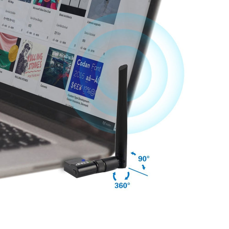 EDUP EP-AC1635 600Mbps Dual Band Wireless 11AC USB Ethernet Adapter 2dBi Antenna for Laptop / PC(Black) - USB Network Adapter by EDUP | Online Shopping South Africa | PMC Jewellery