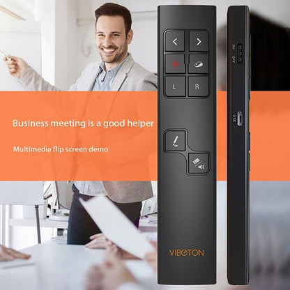 VIBOTON PP930 2.4GHz Multimedia Presentation Remote PowerPoint Clicker Wireless Presenter Handheld Controller Flip Pen, Control Distance: 30m(Black) -  by VIBOTON | Online Shopping South Africa | PMC Jewellery | Buy Now Pay Later Mobicred