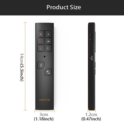 VIBOTON PP930 2.4GHz Multimedia Presentation Remote PowerPoint Clicker Wireless Presenter Handheld Controller Flip Pen, Control Distance: 30m(Black) -  by VIBOTON | Online Shopping South Africa | PMC Jewellery