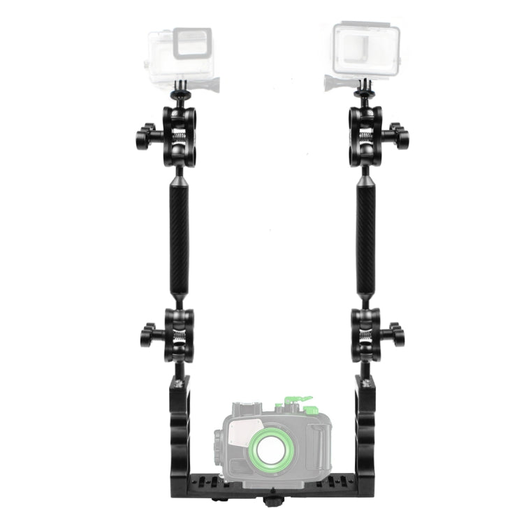PULUZ Dual Handle Aluminium Tray Stabilizer with 4 x Dual Ball Aluminum Alloy Clamp & 2 x 7 inch Floating Arm & 2 x Ball Head Adapter for Underwater Camera Housings - free shipping - PMC TechLife - Order now!