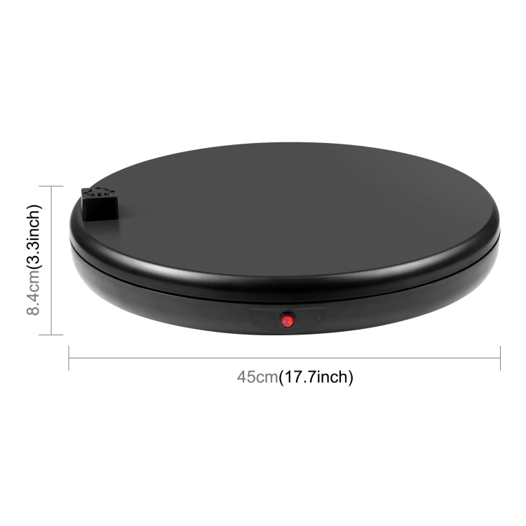 PULUZ 45cm Remote Control Adjusting Speed Rotating Turntable Display Stand with Power Socket, Black, Load 100kg(UK Plug) - free shipping - PMC TechLife - Order now!