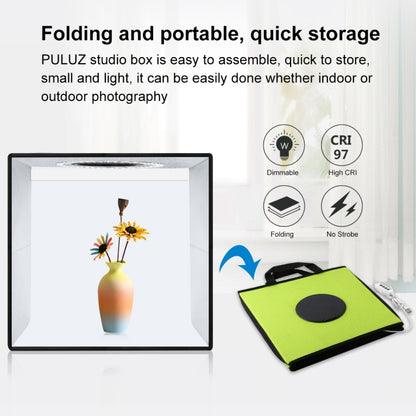 PULUZ 30cm Folding  High 97 CRI Ring Light Photo Lighting Studio Shooting Tent Box Kit with 6 Colors Backdrops (Black, White, Orange, Red, Green, Blue), Unfold Size: 30cm x 30cm x 30cm(Green) -  by PULUZ | Online Shopping South Africa | PMC Jewellery