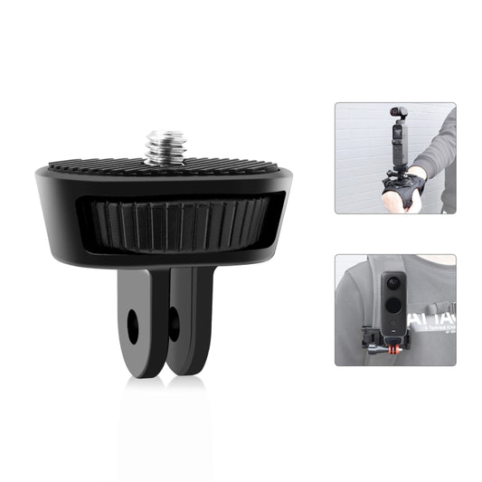 PULUZ 1/4 inch Screw Adjustable ABS Action Camera Tripod Adapter (Black) - Connection Mount by PULUZ | Online Shopping South Africa | PMC Jewellery