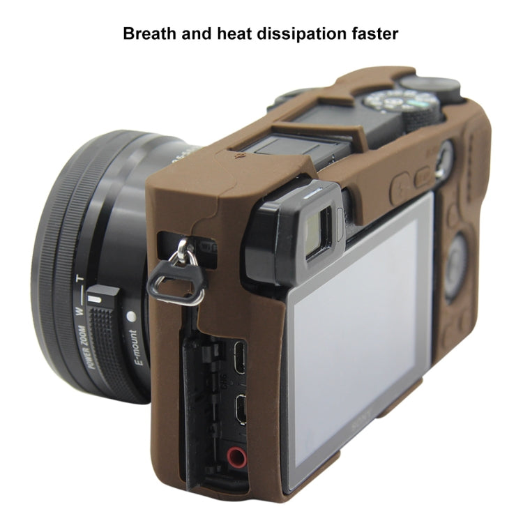 PULUZ Soft Silicone Protective Case for Sony ILCE-6300 / A6400(Coffee) - Protective Case by PULUZ | Online Shopping South Africa | PMC Jewellery