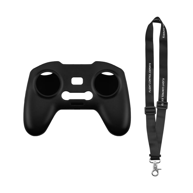 For DJI FPV Combo Remote Control PULUZ Silicone Protective Case with Neck Strap(Black) -  by PULUZ | Online Shopping South Africa | PMC Jewellery