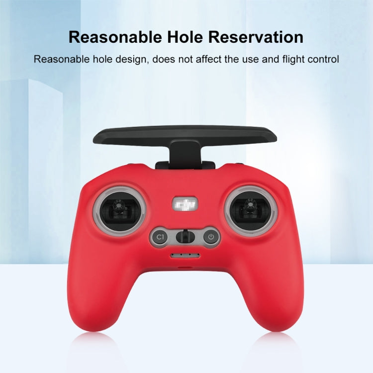 For DJI FPV Combo Remote Control PULUZ Silicone Protective Case with Neck Strap(Red) - Cases & Bags by PULUZ | Online Shopping South Africa | PMC TechLife | Buy Now Pay Later Mobicred