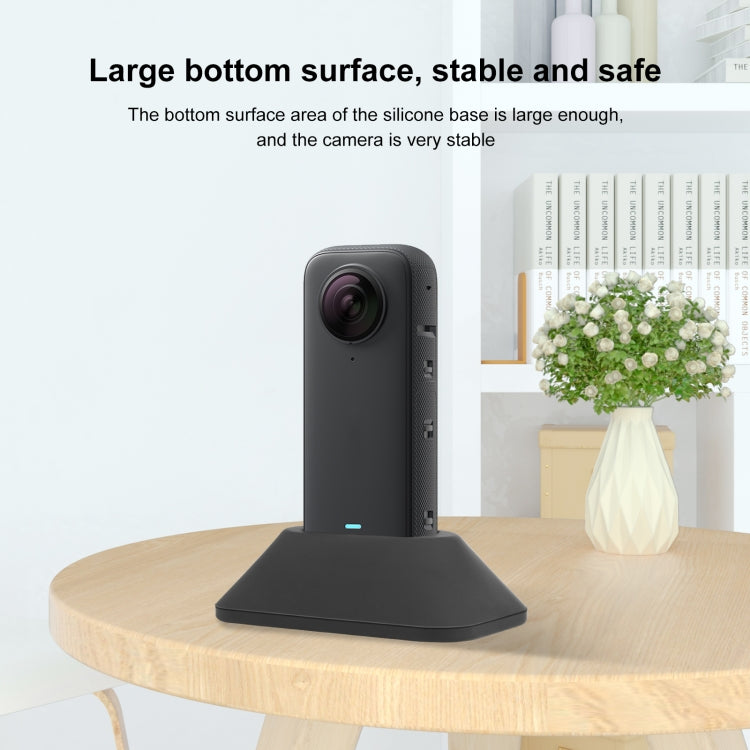 For Insta360 X3 PULUZ Silicone Base Desktop Stand(Black) - Mount & Holder by PULUZ | Online Shopping South Africa | PMC TechLife