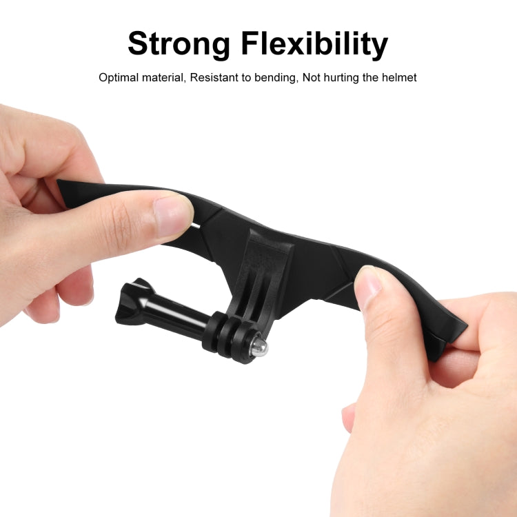 PULUZ Bending Action Camera Motorcycle Helmet Chin Mount (Black) - Helmet Mount by PULUZ | Online Shopping South Africa | PMC TechLife