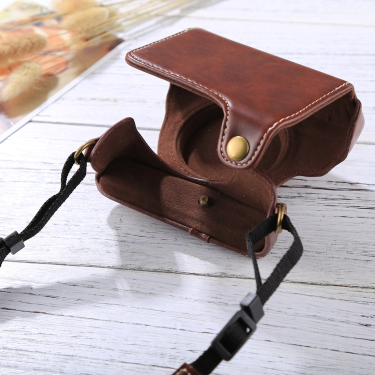 Retro Style PU Leather Camera Case Bag with Strap for Sony RX100 M3 / M4 / M5(Coffee) - Leather Bag by PMC Jewellery | Online Shopping South Africa | PMC Jewellery