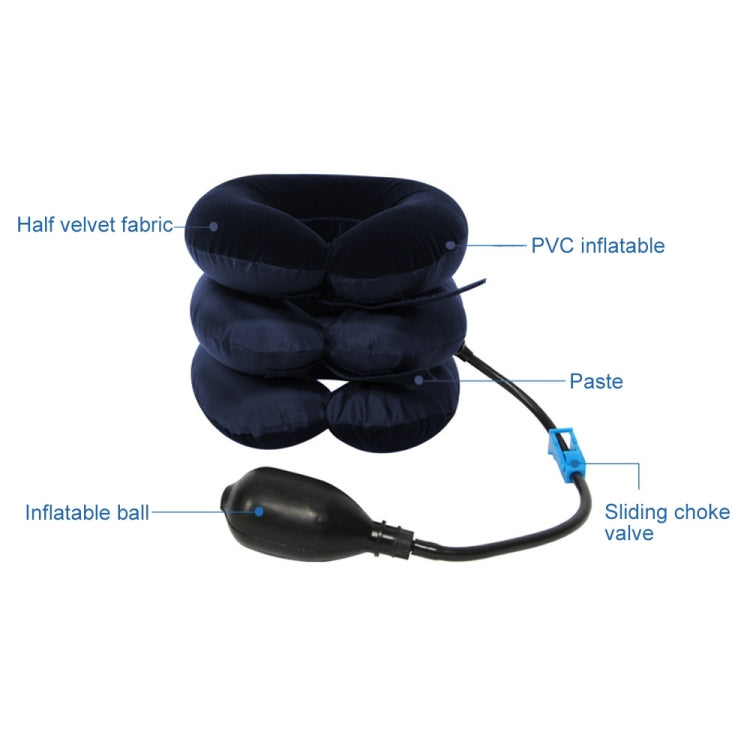 Inflatable Air Cervical Neck Traction Device Soft Head Back Shoulder Neck Ache Massager Headache Pain Relief Relaxation Brace(Dark Blue) - Massage & Relaxation by PMC Jewellery | Online Shopping South Africa | PMC Jewellery