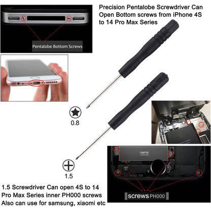 10 in 1 Repair Kits (4 x Screwdriver + 2 x Teardown Rods + 1 x Chuck + 2 x Triangle on Thick Slices + Eject Pin) - Tool Kits by PMC Jewellery | Online Shopping South Africa | PMC Jewellery