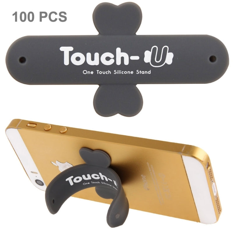 100 PCS Touch-u One Touch Universal Silicone Stand Holder(Grey) - Desktop Holder by PMC Jewellery | Online Shopping South Africa | PMC Jewellery