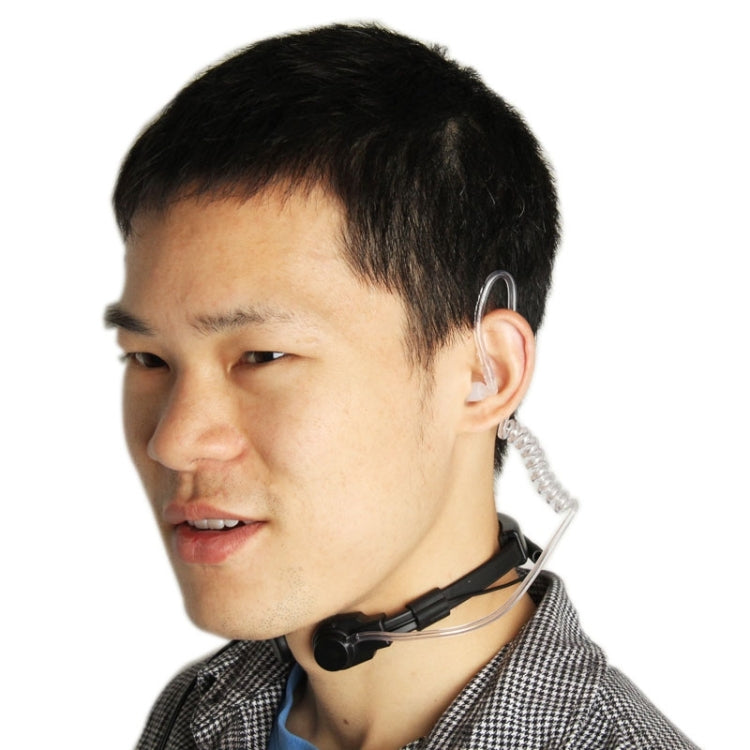 Throat control Transceiver Earpiece Headset for Walkie Talkies, 3.5mm + 2.5mm Plug(Black) - Microphones & Headsets by PMC TechLife | Online Shopping South Africa | PMC TechLife | Buy Now Pay Later Mobicred