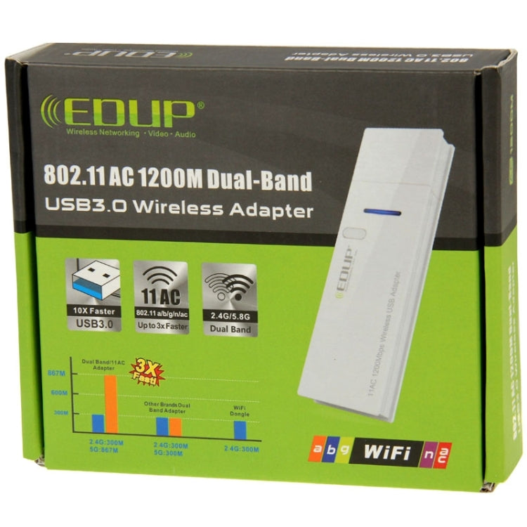 EDUP AC-1601 802.11AC 1200M Dual Band USB 3.0 Wifi Wireless Adapter - free shipping - PMC TechLife - Order now!
