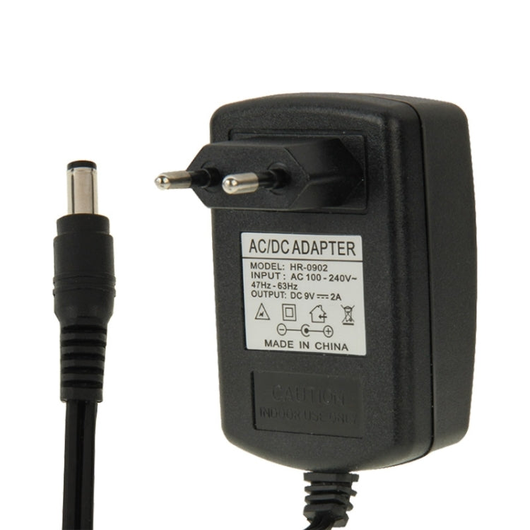 High Quality EU Plug AC 100-240V to DC 9V 2A Power Adapter, Tips: 5.5 x 2.1mm, Cable Length: 1m - AC Adapers by PMC TechLife | Online Shopping South Africa | PMC TechLife