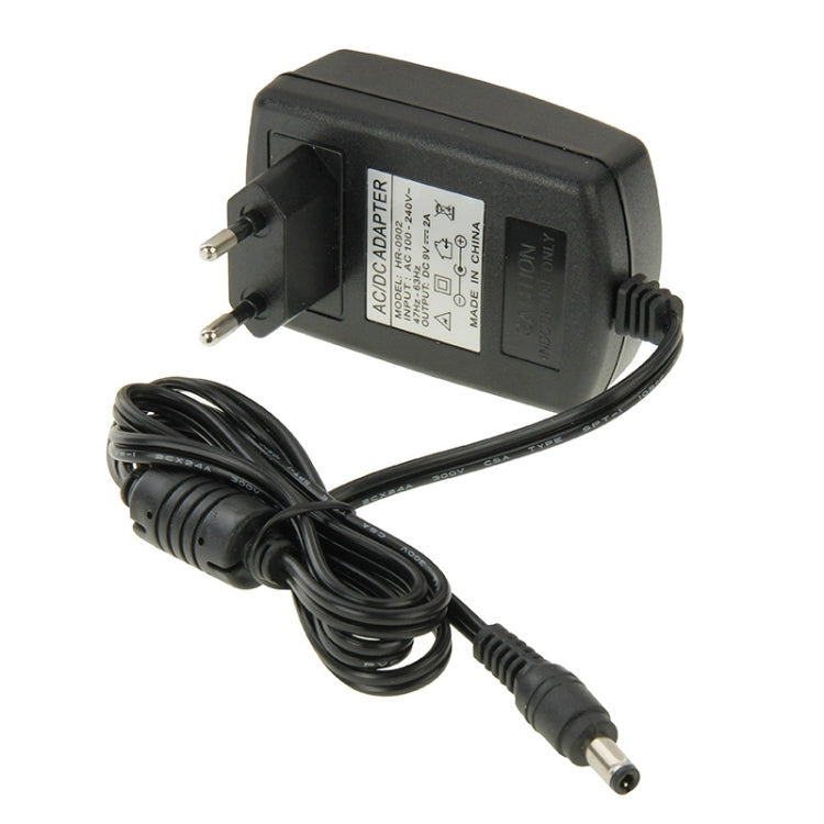 High Quality EU Plug AC 100-240V to DC 9V 2A Power Adapter, Tips: 5.5 x 2.1mm, Cable Length: 1m - AC Adapers by PMC TechLife | Online Shopping South Africa | PMC TechLife