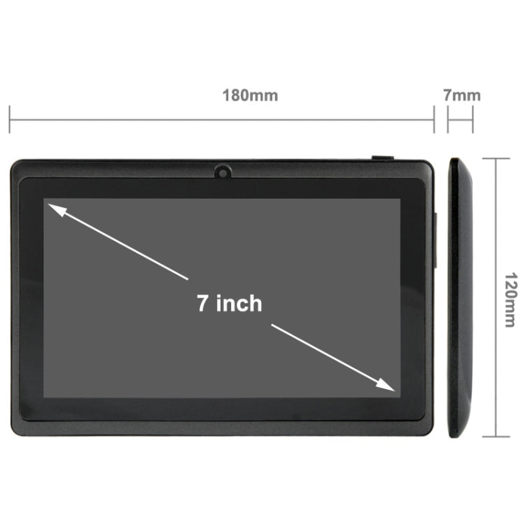 Q88 Tablet PC, 7.0 inch, 1GB+8GB, Android 4.0, 360 Degree Menu Rotate, Allwinner A33 Quad Core up to 1.5GHz, WiFi, Bluetooth(Black) - 7.0-8.0 inch by PMC Jewellery | Online Shopping South Africa | PMC Jewellery