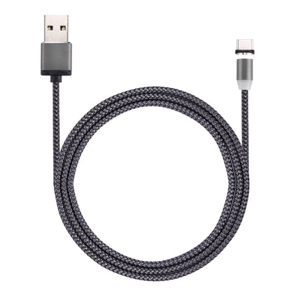 360 Degree Rotation 1m Weave Style USB-C / Type-C to USB 2.0 Strong Magnetic Charger Cable with LED Indicator(Grey) - Charging Cable & Head by PMC Jewellery | Online Shopping South Africa | PMC Jewellery