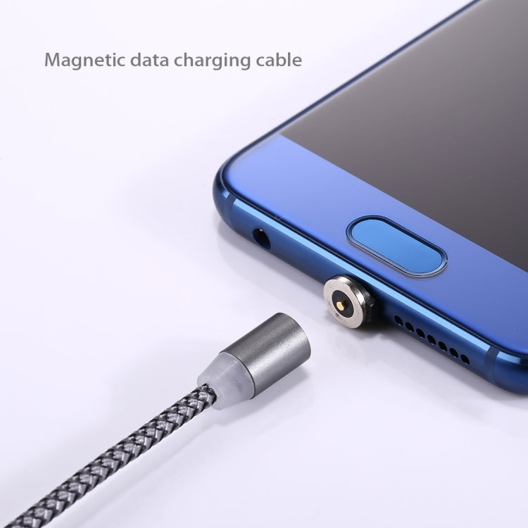 360 Degree Rotation 1m Weave Style USB-C / Type-C to USB 2.0 Strong Magnetic Charger Cable with LED Indicator(Grey) - Charging Cable & Head by PMC Jewellery | Online Shopping South Africa | PMC Jewellery