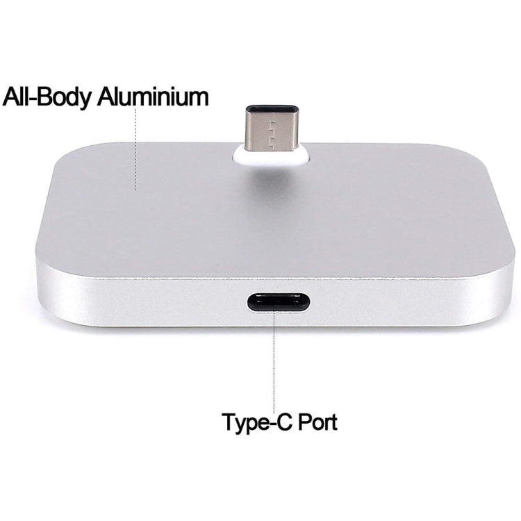 USB-C / Type-C Aluminum Alloy Desktop Station Dock Charger(Silver) - Dock Charger by PMC Jewellery | Online Shopping South Africa | PMC Jewellery