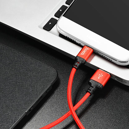 hoco X14 2m Nylon Braided Aluminium Alloy USB-C / Type-C to USB Data Sync Charging Cable(Red) - USB-C & Type-C Cable by hoco | Online Shopping South Africa | PMC Jewellery