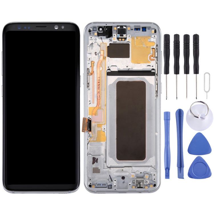 Original LCD Screen + Original Touch Panel with Frame for Galaxy S8+ / G955 / G955F / G955FD / G955U / G955A / G955P / G955T / G955V / G955R4 / G955W / G9550(Silver) - LCD Screen by PMC Jewellery | Online Shopping South Africa | PMC Jewellery