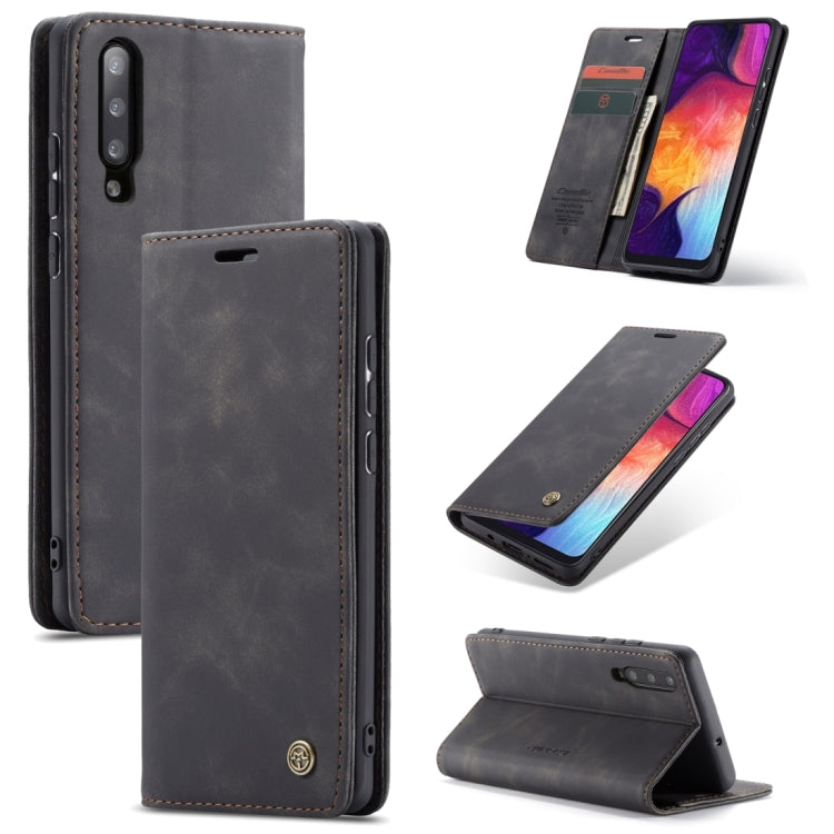 CaseMe-013 Multifunctional Retro Frosted Horizontal Flip Leather Case for Galaxy A30S / A50S / A50, with Card Slot & Holder & Zipper Wallet & Photo Frame(Black) - Galaxy Phone Cases by CaseMe | Online Shopping South Africa | PMC Jewellery | Buy Now Pay Later Mobicred