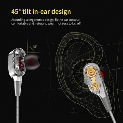 QKZ CK8 HiFi In-ear Four Unit Sports Music Headphones (Silver) - Sport Earphone by QKZ | Online Shopping South Africa | PMC Jewellery