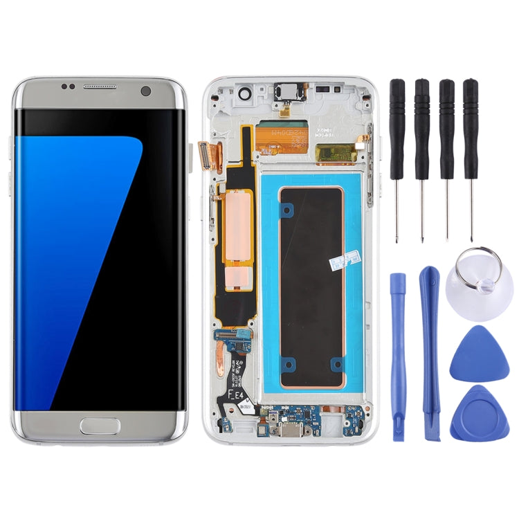 Original Super AMOLED Material LCD Screen and Digitizer Full Assembly(with Frame / Charging Port Flex Cable / Power Button Flex Cable / Volume Button Flex Cable) for Galaxy S7 Edge / G935F / G935FD(Silver) - LCD Screen by PMC Jewellery | Online Shopping South Africa | PMC Jewellery