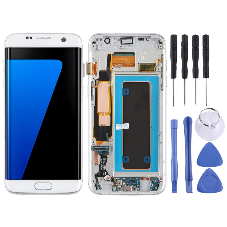 Original Super AMOLED Material LCD Screen and Digitizer Full Assembly(with Frame / Charging Port Flex Cable / Power Button Flex Cable / Volume Button Flex Cable) for Galaxy S7 Edge / G935F / G935FD(White) - LCD Screen by PMC Jewellery | Online Shopping South Africa | PMC Jewellery