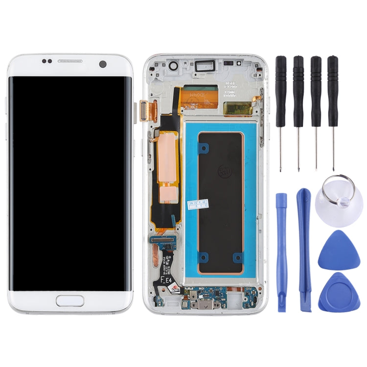 Original Super AMOLED Material LCD Screen and Digitizer Full Assembly(with Frame / Charging Port Flex Cable / Power Button Flex Cable / Volume Button Flex Cable) for Galaxy S7 Edge / G935F / G935FD(White) - LCD Screen by PMC Jewellery | Online Shopping South Africa | PMC Jewellery