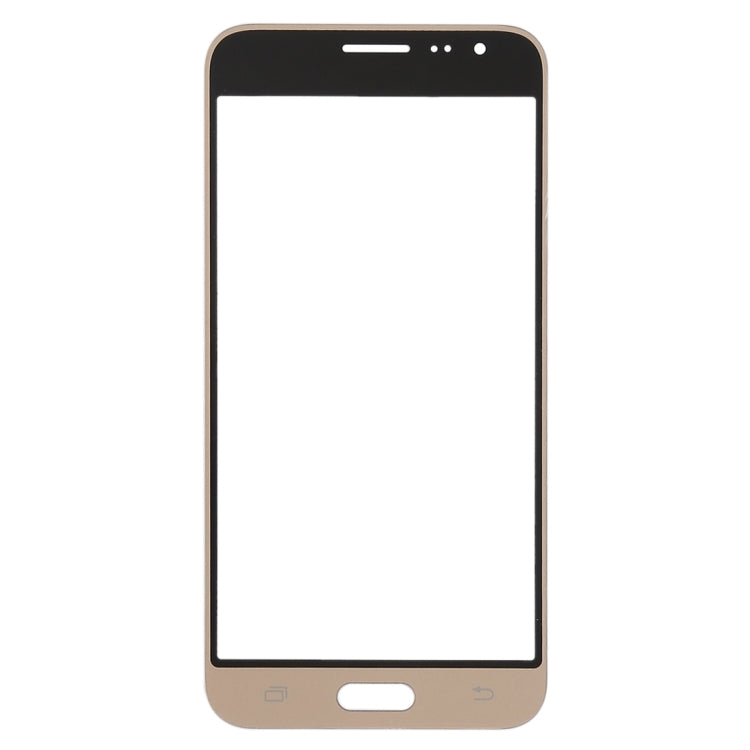 For Samsung Galaxy J3 (2016) / J320FN / J320F / J320G / J320M / J320A / J320V / J320P 10pcs Front Screen Outer Glass Lens (Gold) - Outer Glass Lens by PMC Jewellery | Online Shopping South Africa | PMC Jewellery