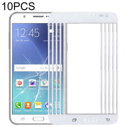 For Samsung Galaxy J7 / J700 10pcs Front Screen Outer Glass Lens (White) - Outer Glass Lens by PMC Jewellery | Online Shopping South Africa | PMC Jewellery