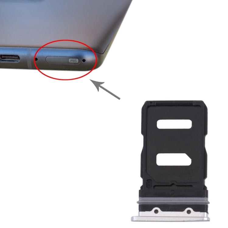 SIM Card Tray + SIM Card Tray for Asus Zenfone 8 ZS590KS(Frosted Silver) - free shipping - PMC TechLife - Order now!