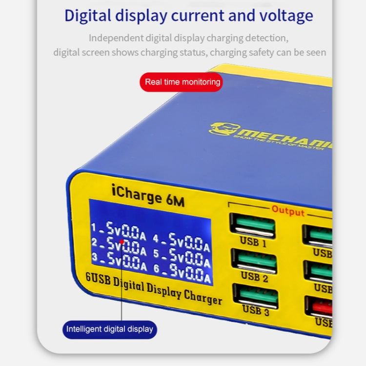 Mechanic icharge 6M QC 3.0 USB Smart Charger Support Fastcharging With LCD, EU Plug - free shipping - PMC TechLife - Order now!