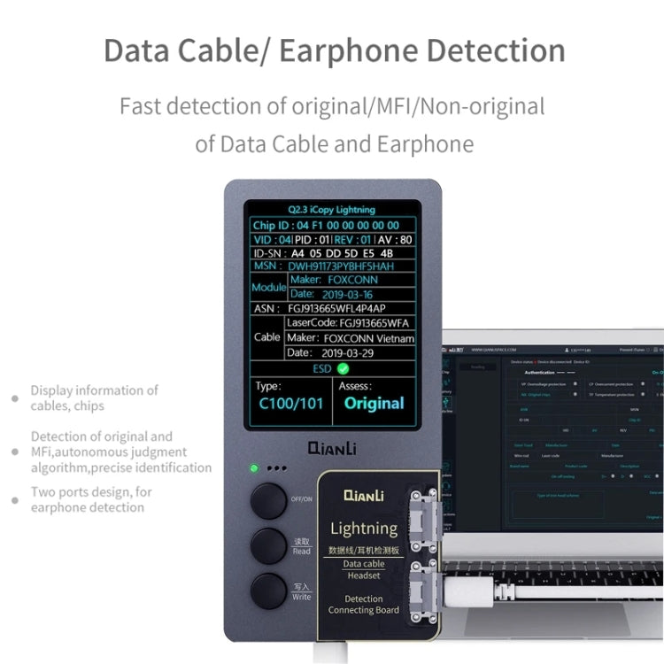 For iPhone 6 - 14 Pro Max 5 in 1 Qianli iCopy Plus 2.2 Repair Detection Programmer Set, Plug: EU - Repair Programmer by QIANLI | Online Shopping South Africa | PMC Jewellery