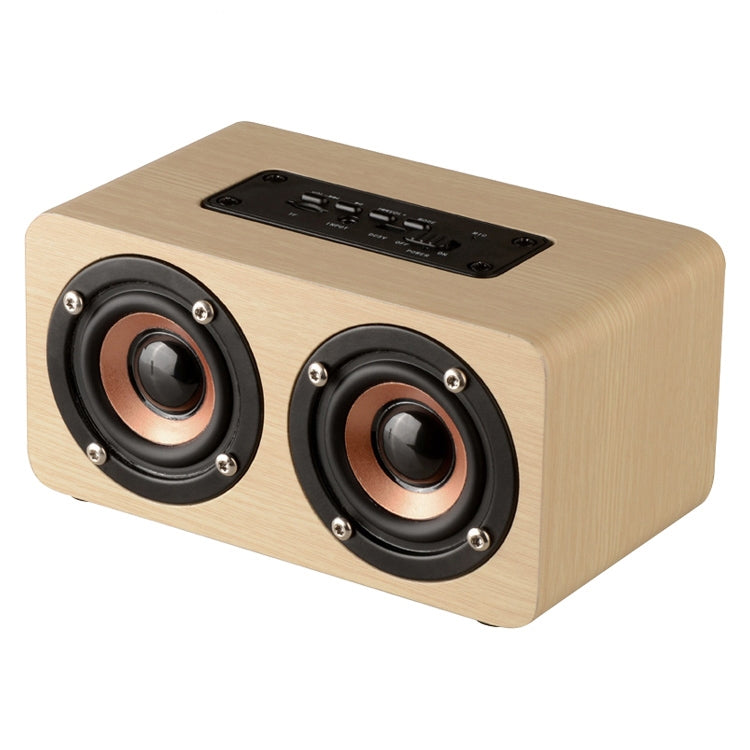 W5 Portable HiFi Shock Bass Wooden Bluetooth Speaker(Yellow) - Mini Speaker by PMC Jewellery | Online Shopping South Africa | PMC Jewellery