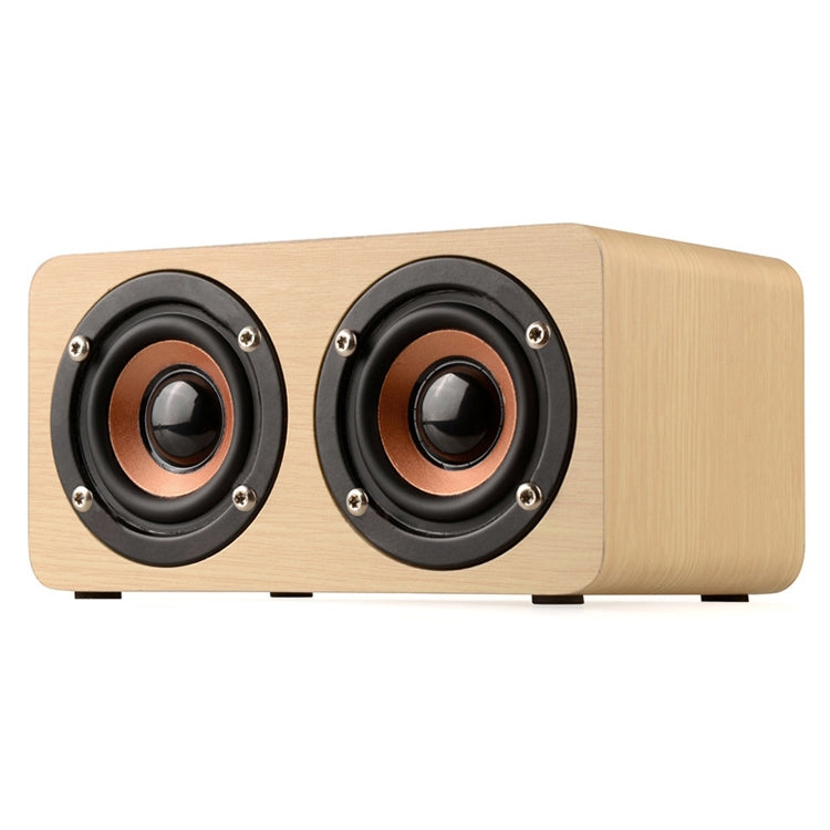 W5 Portable HiFi Shock Bass Wooden Bluetooth Speaker(Yellow) - Mini Speaker by PMC Jewellery | Online Shopping South Africa | PMC Jewellery