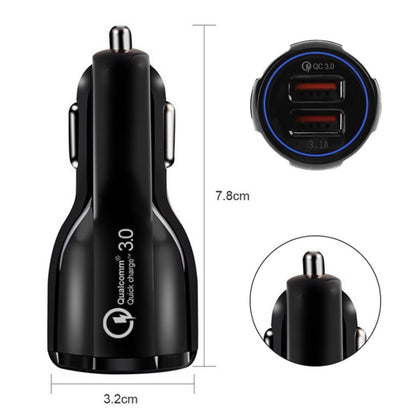 Qc3.0 Dual USB 6A Vehicle Fast Charger / Mobile Phone Tablet Fast Charging(Black) - Car Charger by PMC Jewellery | Online Shopping South Africa | PMC Jewellery