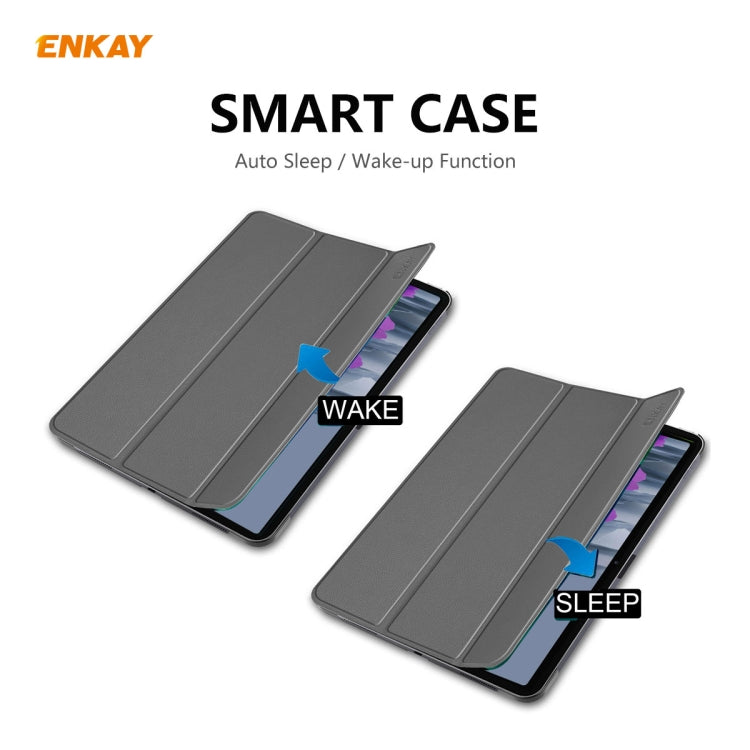 ENKAY ENK-8011 PU Leather + TPU Smart Case with Pen Slot for Samsung Galaxy Tab S8 / Galaxy Tab S7 11.0 T870 / T875(Grey) - Galaxy Tab S8 Cases by ENKAY | Online Shopping South Africa | PMC Jewellery | Buy Now Pay Later Mobicred