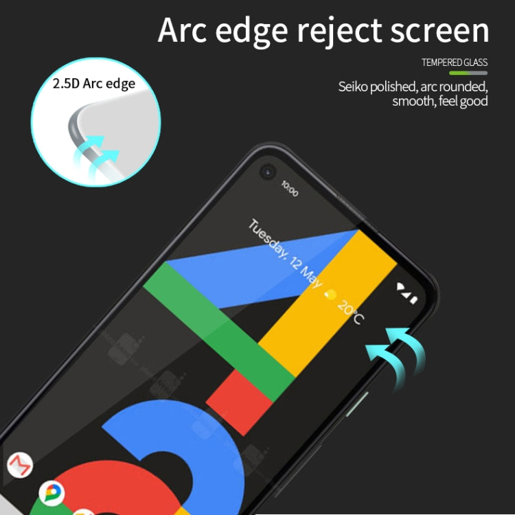 For Google Pixel4a PINWUYO 9H 2.5D Full Screen Tempered Glass Film(Black) - Google Tempered Glass by PINWUYO | Online Shopping South Africa | PMC Jewellery | Buy Now Pay Later Mobicred