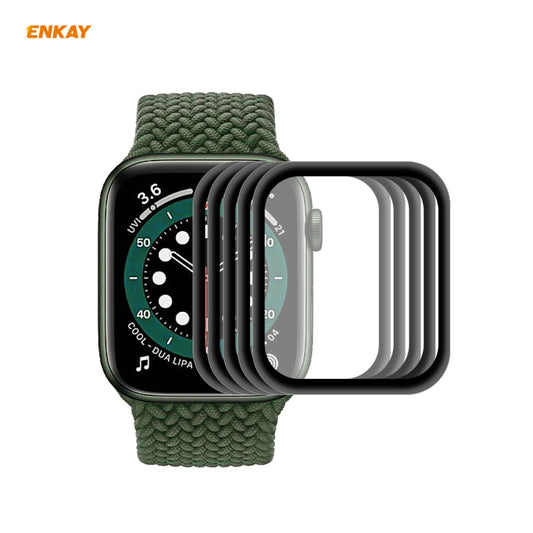 5 PCS For Apple Watch Series 6/5/4/SE 44mm ENKAY Hat-Prince 3D Full Screen PET Curved Hot Bending HD Screen Protector Film(Black) - Watch Cases by ENKAY | Online Shopping South Africa | PMC Jewellery | Buy Now Pay Later Mobicred