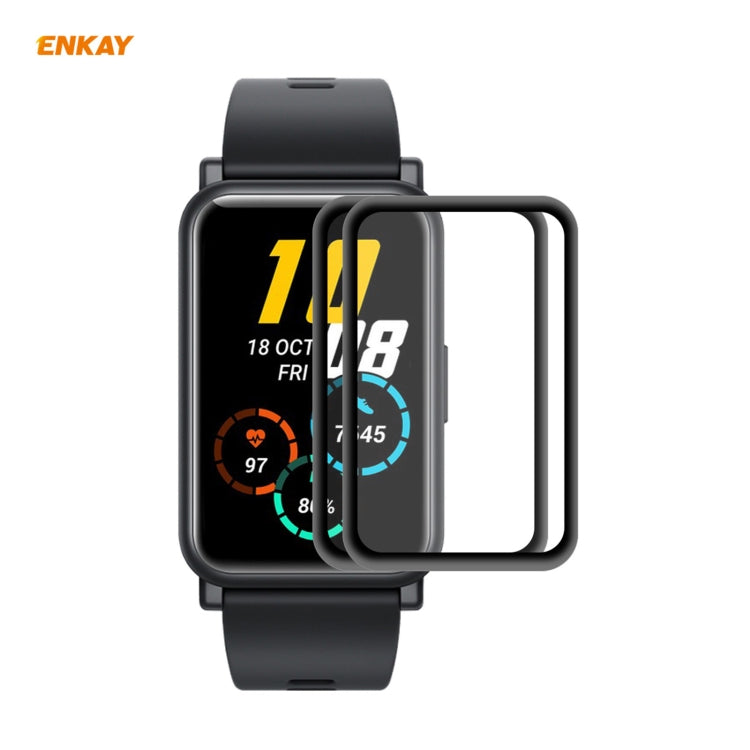 2 PCS For Huawei Honor Watch ES ENKAY Hat-Prince 3D Full Screen Soft PC Edge + PMMA HD Screen Protector Film - Screen Protector by ENKAY | Online Shopping South Africa | PMC Jewellery | Buy Now Pay Later Mobicred